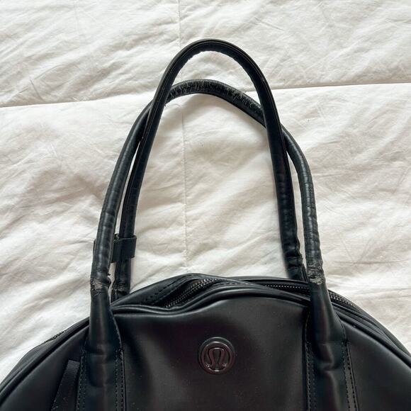 Lululemon Sweat Once A Day Black Gym Duffel Bag Yoga Travel Tote - Picture 5 of 10